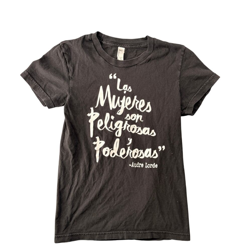 Vintage Y2K Audre Lorde Women Are Powerful And Dangerous Spanish Baby Tee Small